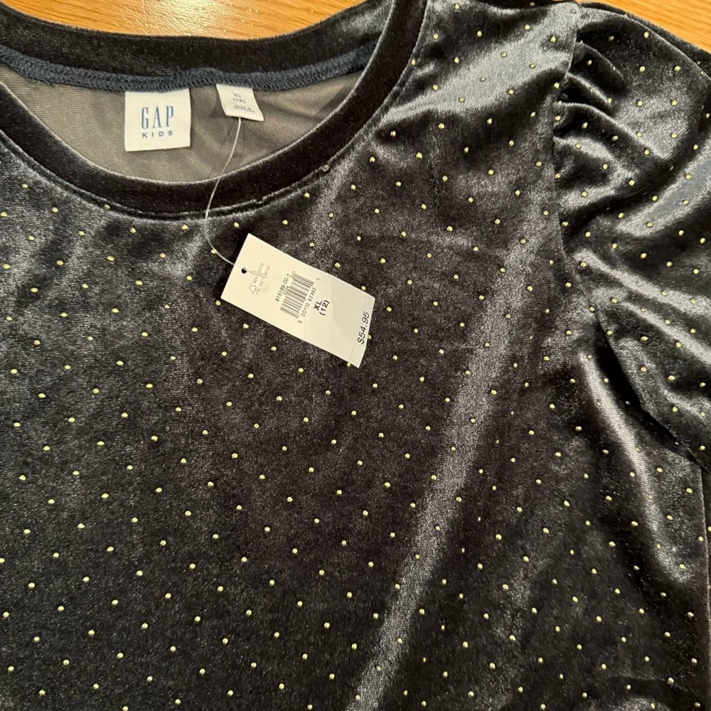 NEW Gap Kids Puff Sleeve Velvet Skater Dress‎